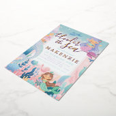 Onder het Zee Verjaardag Zeemeermin Folie Uitnodiging (Gedraaid)