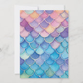 Onder het Zee Verjaardag Zeemeermin Uitnodiging (Achterkant)