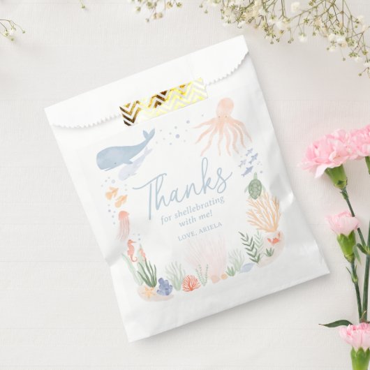 Onder het Zee Verjaardags Bedankt voor schellebrat Bedankzakje (Gezegeld)
