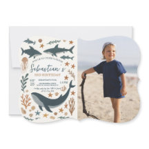 Onder het Zee Verjaardagsfeest Fotouitnodiging