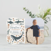 Onder het Zee Verjaardagsfeest Fotouitnodiging Kaart (Staand voorkant)