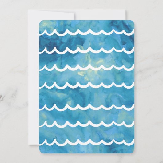 Onder het Zee verjaardagsfeest Invitation Whale Kaart (Achterkant)