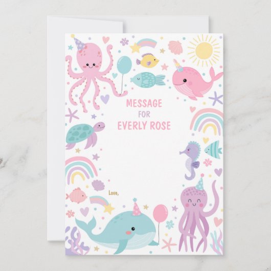 Onder het Zee verjaardagsfeest Kaart (Voorkant)