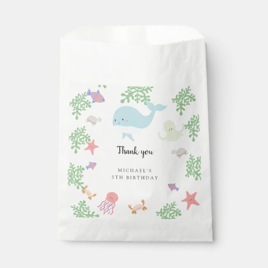Onder het Zee Verjaardagsfeest Schattigee Pastel O Bedankzakje (Voorkant)