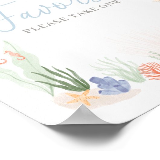 Onder het Zee Verjaardagsfeestgunsten teken Poster (Hoek)