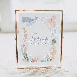 Onder het Zee Verjaardagsfeestgunsten teken Poster