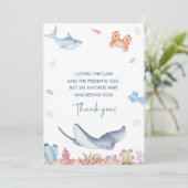 Onder het Zee verjaardagsfeestje bedankje Kaart (Staand voorkant)