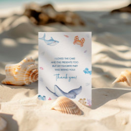 Onder het Zee verjaardagsfeestje bedankje Kaart