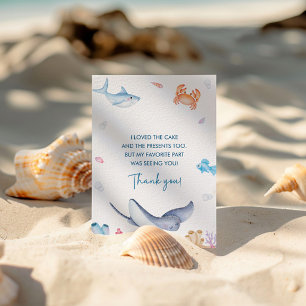 Onder het Zee verjaardagsfeestje bedankje Kaart