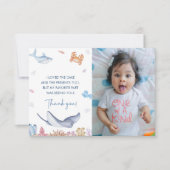 Onder het Zee verjaardagsfeestje bedankje Kaart (Voorkant)