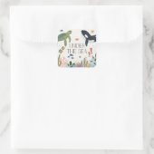 Onder het Zee verjaardagsfeestje gunst Vierkante Sticker (Tas)