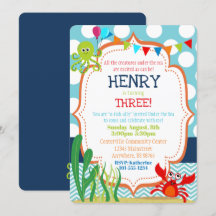 Onder het Zee Verjaardagsfeestje Invitation Zee Li
