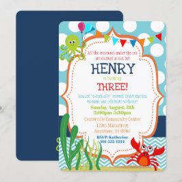 Onder het Zee Verjaardagsfeestje Invitation Zee Li Kaart