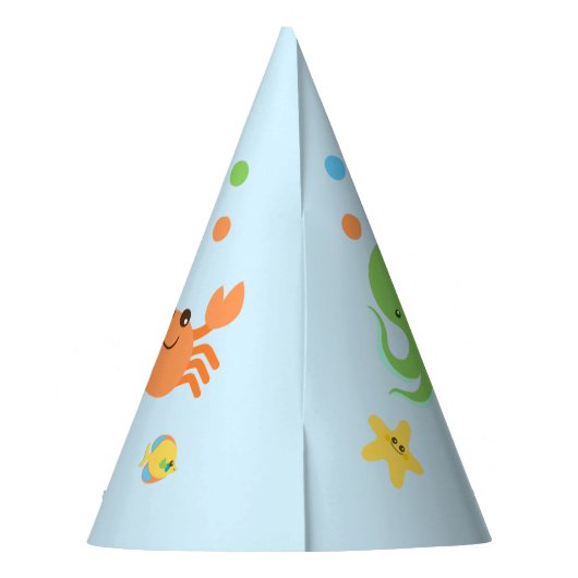 Onder het Zee verjaardagsfeestje Pet Feesthoedjes (Achterkant)