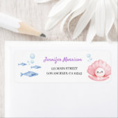 Onder het Zee verjaardagsfeestje retour adres labe Etiket (Insitu)