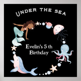 Onder het zee verjaardagsfeestje welkom poster