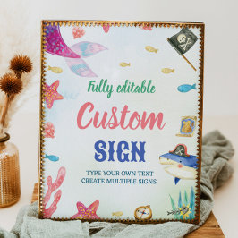 Onder het Zee verjaardagsfeesttafelteken Poster