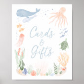 Onder het Zee Verjaardagskaarten en Geschenkteken Poster (Voorkant)