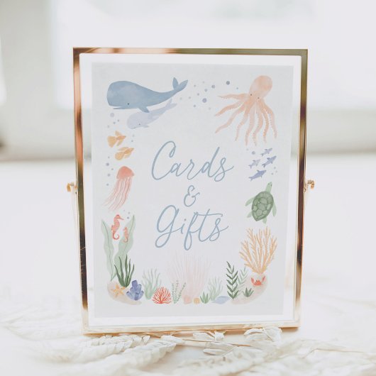 Onder het Zee Verjaardagskaarten en Geschenkteken Poster