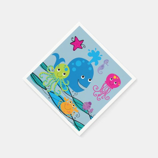 Onder het Zee Verjaardagspapier servet (Hoek)