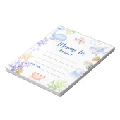 Onder het zee verjaardagstijd capsule bericht notitieblok (Linkerzijde)