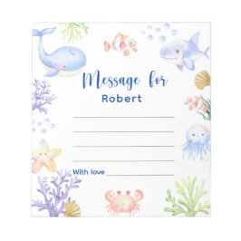 Onder het zee verjaardagstijd capsule bericht notitieblok