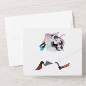 Onder het Zee Verjaardagsuitnodiging - Platte kaar All In One Uitnodiging (Achterkant)