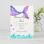 ONDER HET ZEE VERJAARDAGSUITNODIGING VOOR MEISJES KAART (Staand voorkant)