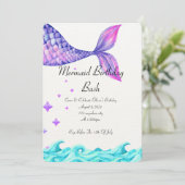 ONDER HET ZEE VERJAARDAGSUITNODIGING VOOR MEISJES KAART (Staand voorkant)