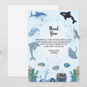 Onder het Zee Verjaardagsuitnodigingen Bedankt Car (Voorkant / Achterkant)