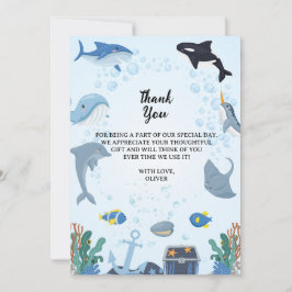 Onder het Zee Verjaardagsuitnodigingen Bedankt Car