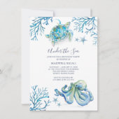 Onder het Zee Verjaardagsuitnodigingen Online Kaart (Voorkant)