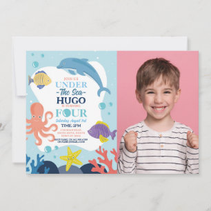 Onder het Zee Vier Oceaan Dolfijn Octopus 4e foto Kaart