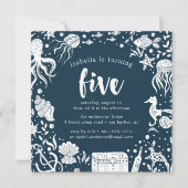 Onder het Zee | Vijfde uitnodiging van de Birthday (Voorkant)