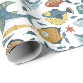 Onder het Zee Vis Haai Oceaan Cadeaupapier (Rol Hoek)