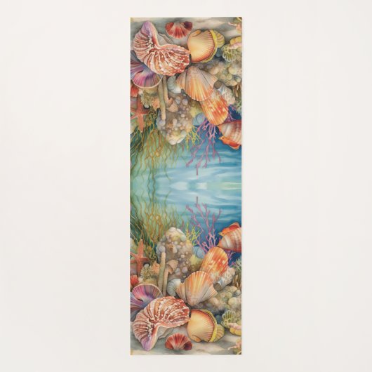 Onder het Zee visschelpen Yogamat (Achterkant)
