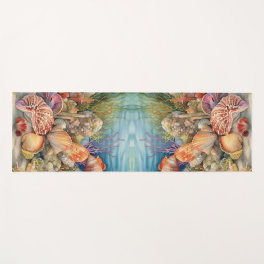 Onder het Zee visschelpen Yogamat (Voorkant (horizontaal))