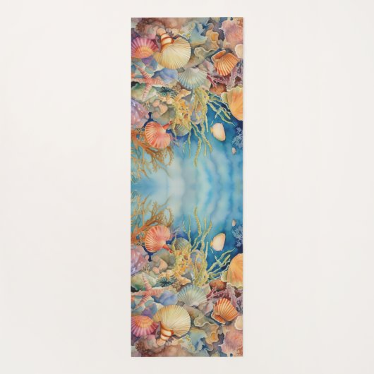 Onder het Zee visschelpen Yogamat (Achterkant)