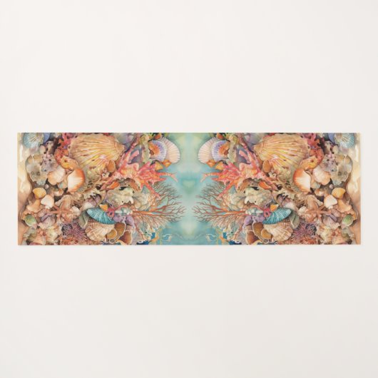 Onder het Zee visschelpen Yogamat (Achterkant (horizontaal))