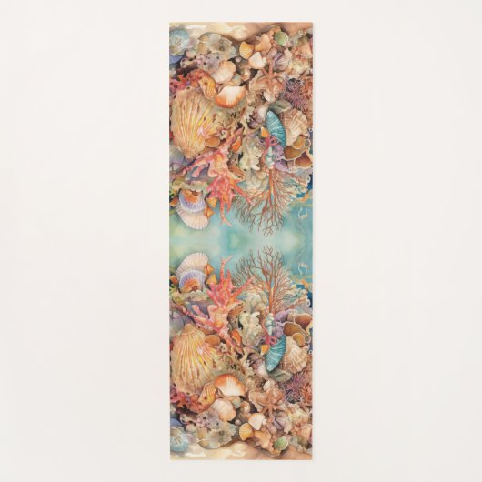 Onder het Zee visschelpen Yogamat (Voorkant)