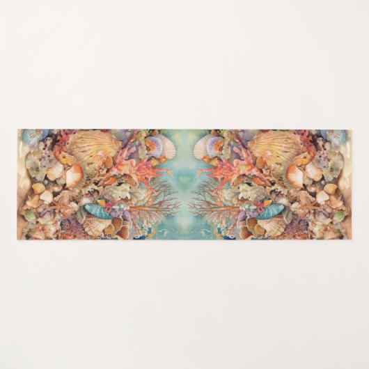 Onder het Zee visschelpen Yogamat (Voorkant (horizontaal))