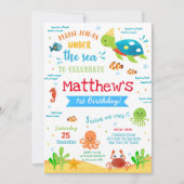 Onder het Zee Vissen Eerste Dag Uitnodigingen (Voorkant)