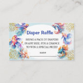 onder het zee vissen Luier Raffle baby shower Informatiekaartje (Voorkant)