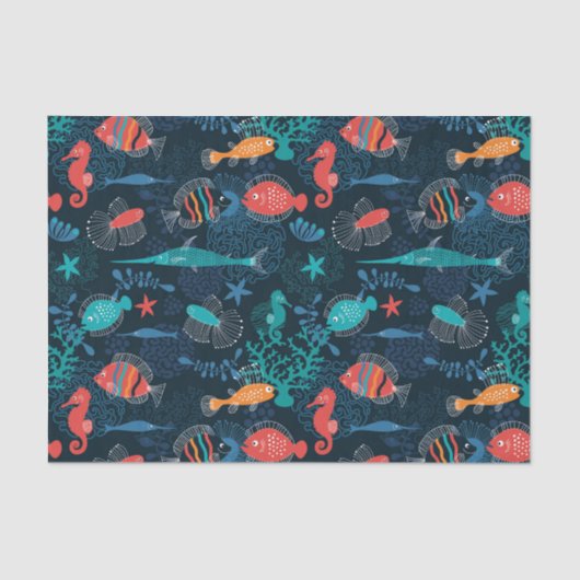 Onder het Zee vissen Tissuepapier (Voorkant)