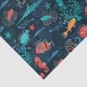 Onder het Zee vissen Tissuepapier (Detail)