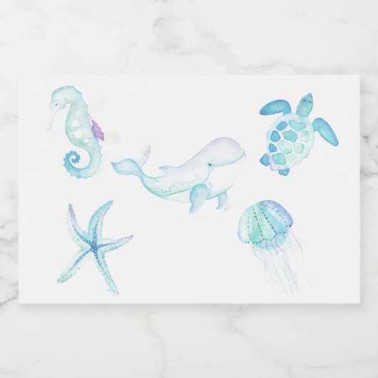 Onder het Zee Voedselcontainer Etiket (Enkel label)