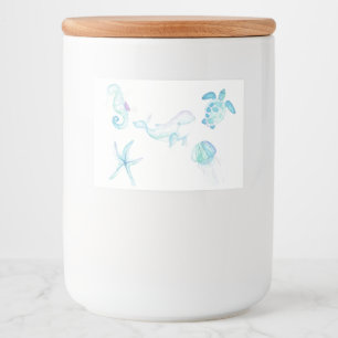 Onder het Zee Voedselcontainer Etiket