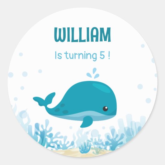 Onder het Zee voor zeedieren Ronde Sticker (Voorkant)