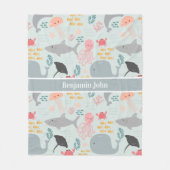 Onder het Zee Vrienden Patroon Fleece Deken (Voorkant)