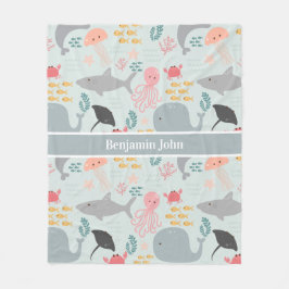 Onder het Zee Vrienden Patroon Fleece Deken